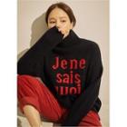 High-neck Letter-printed Sweater