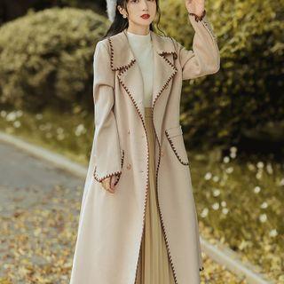 Double Breasted Contrast Lining Coat