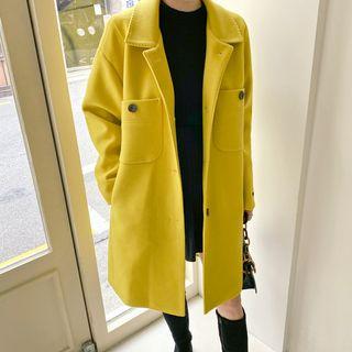 Handmade Single-breasted Pocket-detail Coat