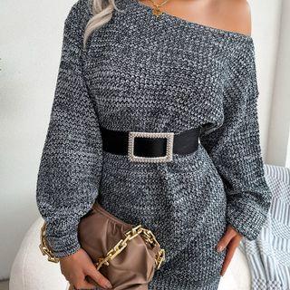 Long Sleeve Off-shoulder Mini Sweater Dress