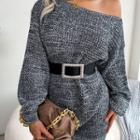 Long Sleeve Off-shoulder Mini Sweater Dress