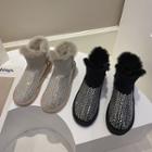 Rhinestone Fleece-lined Short Snow Boots