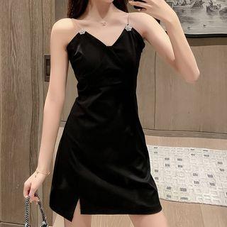 Rhinestone Strap A-line Dress