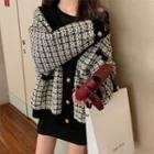 Houndstooth Knit Jacket Houndstooth - One Size