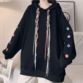 Oversized Drawstring Long-sleeve Hoodie