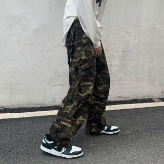 Camouflage Cargo Wide-leg Pants