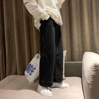 Plain Fleece Straight Leg Pants