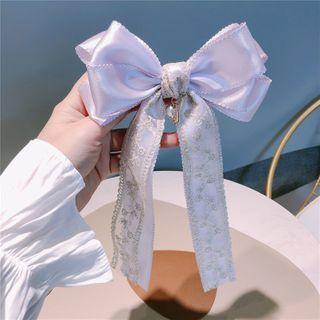 Bow Hair Clip Lace - Purple - One Size