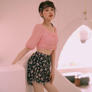 Set: Swim Top + Floral Bottom + Shorts
