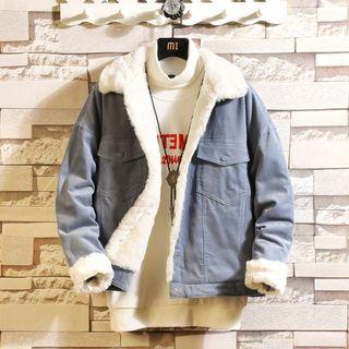 Long-sleeve Velvet Fleece-lined Button Jacket