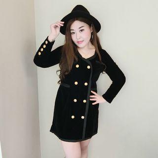 Double-breasted Long-sleeve Sheath Dress