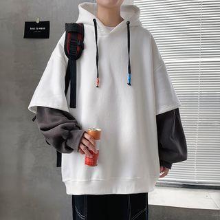 Oversized Mock Two-piece Hoodie