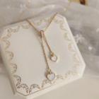 Heart Shell Pendant Alloy Necklace White & Gold - One Size