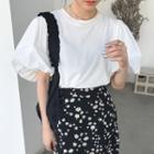 Puff-sleeve T-shirt / Wide-leg Shorts / Set