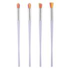 Set Of 4: Eyeshadow Brushes G-04-018 - 4 Pcs - Multicolor Hair - White - One Size