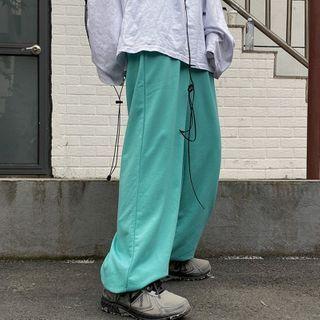 Applique Drawstring-cuff Pants