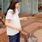 Wooden Bead Net Tote & Pouch