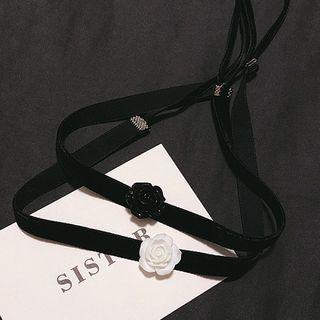 Rose Faux Suede Choker