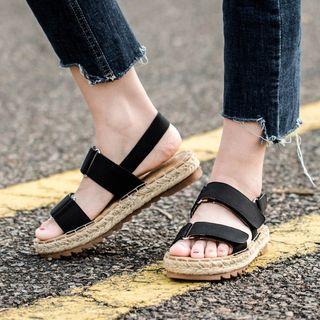 Velcro Braided Platform Sandals