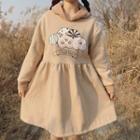 Rabbit Ear Print Long-sleeve Dress