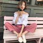 Off-shoulder Top / Wide Leg Pants