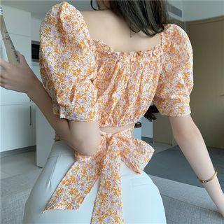 Short-sleeve Floral Top / Shorts
