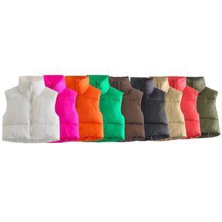 Sleeveless Zip Padded Jacket
