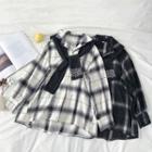 Plaid Loose-fit Long-sleeve Shirt