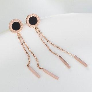 Metal-stick Drop Earrings