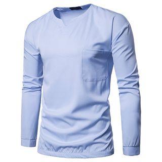 V-neck Single Pocket T-shirt