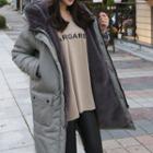 Faux-fur Lined Long Padded Jacket