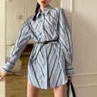 Striped Shirt Black & Khaki Stripe - Light Gray - One Size