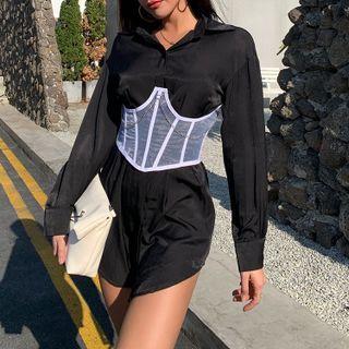 Chain Strap Mesh Corset Belt