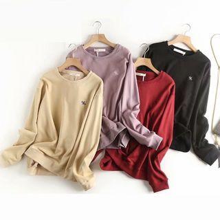 Percentage Symbol Embroidered Sweatshirt