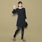 Bell-sleeve Wrap-hem Dress