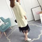 Cable Knit 3/4 Sleeve Long Sweater