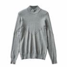 Mock-neck Knit Sweater Gray - S