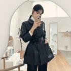 Buttoned Pleather Jacket & Sash