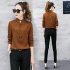 Set: Button Collared Blouse + Skinny Pants