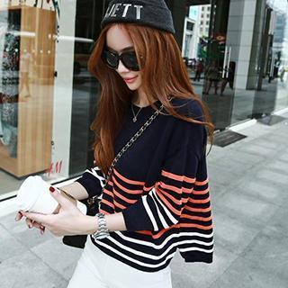 Stripe Panel Knit Top