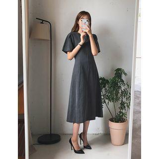 Seam-trim A-line Linen Blend Dress