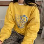 Print Sweatshirt With Lining - Yellow - One Size