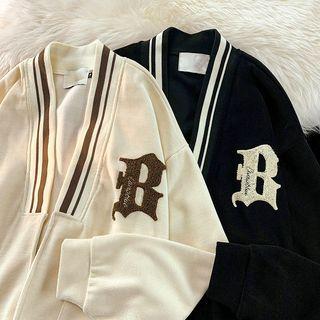 Lettering Open-front Jacket