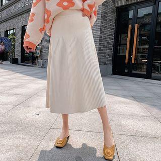 Gradient Vertical Stripes Skirt Knif Skirt