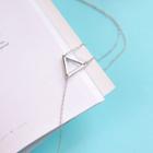 925 Sterling Silver Triangle Dangle Necklace Silver - One Size