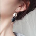 Alloy Rhombus Fringed Earring E9211 - Rose Gold & Black - One Size