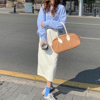 Lettering Sweatshirt / Midi Pencil Skirt