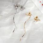 Non-matching Faux Pearl Rhinestone Wing Earring / Clip-on Earring