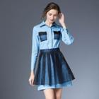 Set: Pocket Detail Shirt Dress + A-line Skirt
