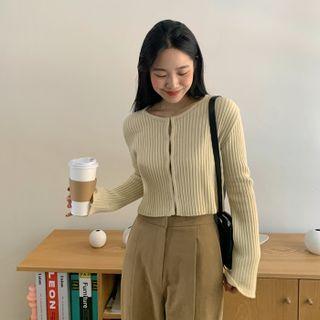 Hook-and-eye Crop Cardigan